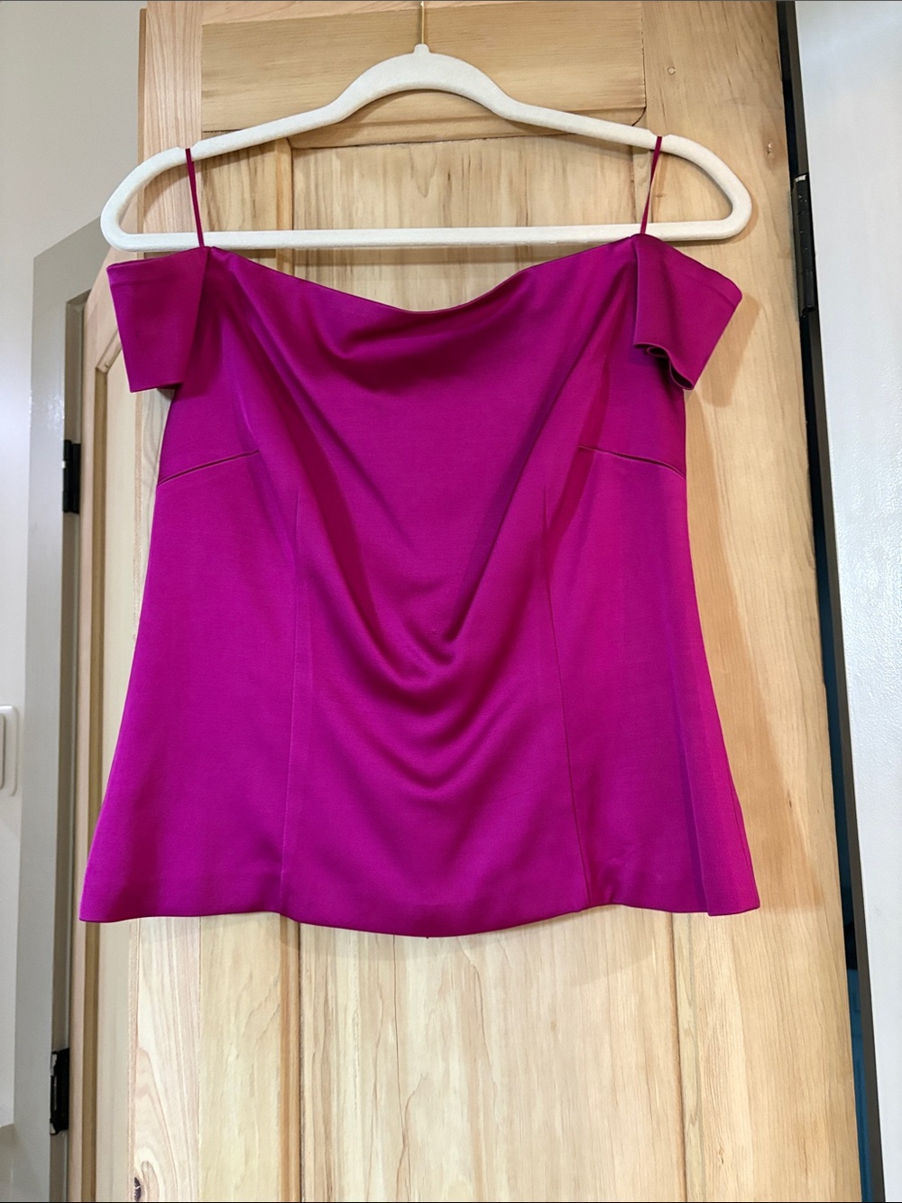 Trina Turk Off-Shoulder Magenta Camisole